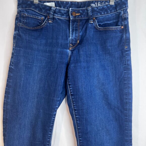 GAP Long & Lean Trouser Denim Blue Jeans Flare Size 30R - Picture 3 of 11